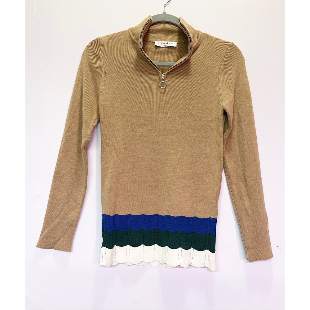 Sandro Paris half Zip Up Sweater NWOT Sz 3
